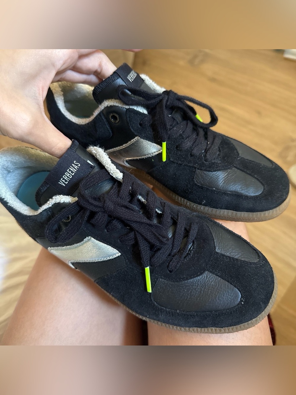 Verbenas Black Suede Lace-Up Sneakers